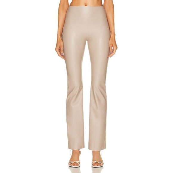 ENZA COSTA Matte Vegan Leather Bootcut Legging in Putty 0/XS Womens Faux Leather - Picture 5 of 16